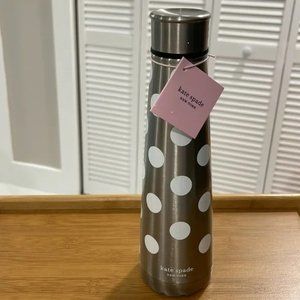 KATE SPADE White Dot Stainless Steel Water Bottle